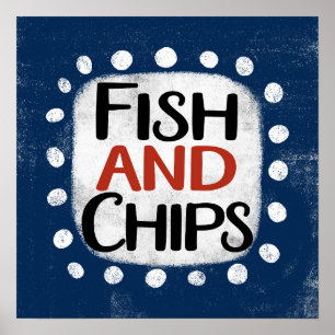 Poster Cartaz de Arte de Parede Fish And Chips