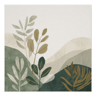 Póster Cartaz de Arte de Parede Minimalista Eco Natureza