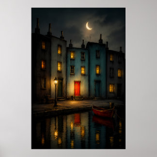 Poster Cartaz de Arte de Parede Noturna do Canal Mal-humo
