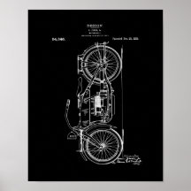 Cartaz de Arte de Patente de Motocicleta | Motocic