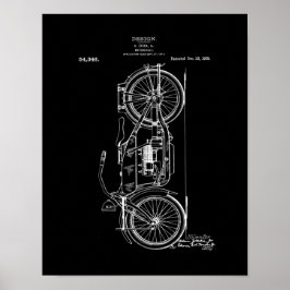 Poster Cartaz de Arte de Patente de Motocicleta | Motocic