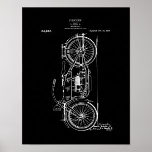Poster Cartaz de Arte de Patente de Motocicleta Motocic