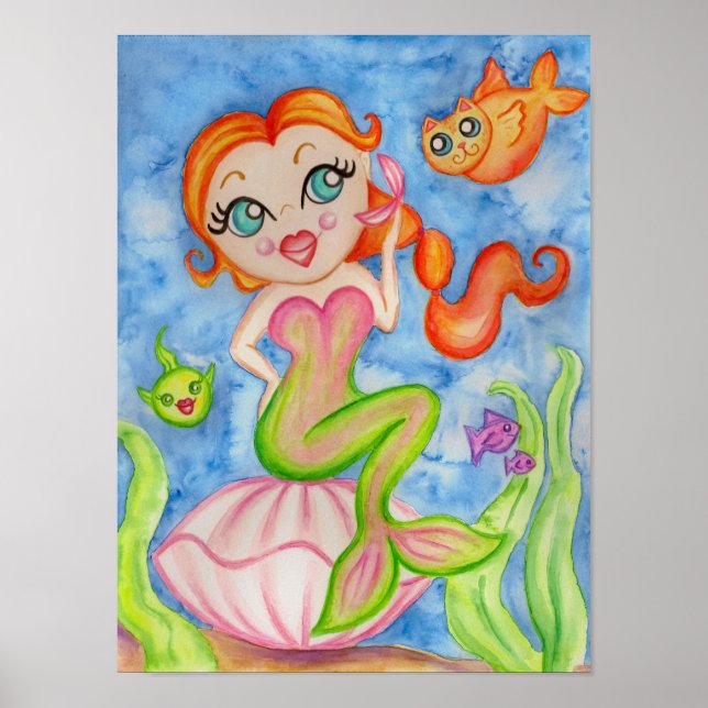 Póster Cartaz de Arte de Sereia (Frente)
