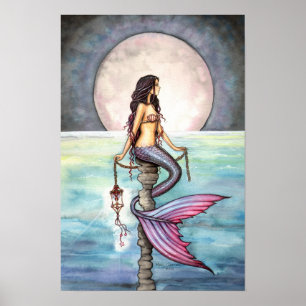 Póster Cartaz de Arte de Sereia do Mar Encantado
