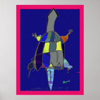 Poster Cartaz de Arte de Tartaruga Mordedora 45 x 60 cm