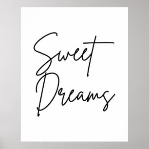 Poster Cartaz de Arte de Tipografia Sweet Dreams