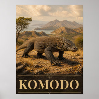Poster Cartaz de Arte de Vida Selvagem do Dragão de Komod
