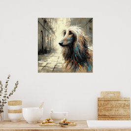 Poster Cartaz de Arte do Afghan Hound