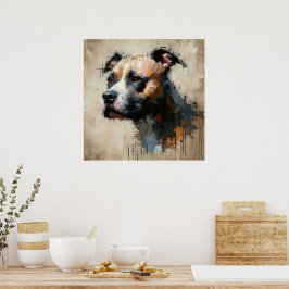 Poster Cartaz de Arte do American Pit Bull Terrier