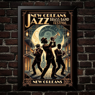 Poster Cartaz de Arte do Jazz Vintage dos Anos 1930