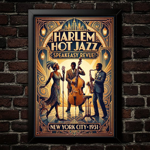 Poster Cartaz de Arte do Jazz Vintage dos anos 1930