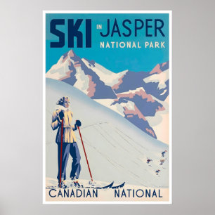 Poster Cartaz de Arte do Parque Nacional Jasper Canadá Es