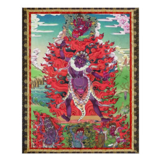 Póster Cartaz de Arte Ekajati Thangka Tibetano
