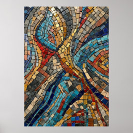 Poster Cartaz de Arte em Mosaico Bizantino | Colorido Est