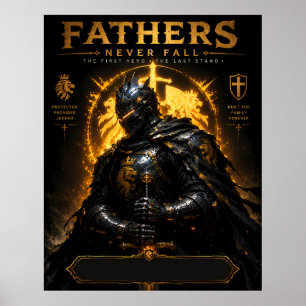 Poster Cartaz de Arte Épica do Cavaleiro Pai Medieval