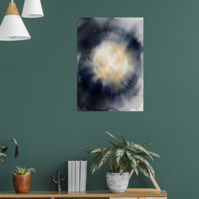 Poster Cartaz de Arte Espacial da Nebulosa da Lua Cósmica (Sala de Estar 1)