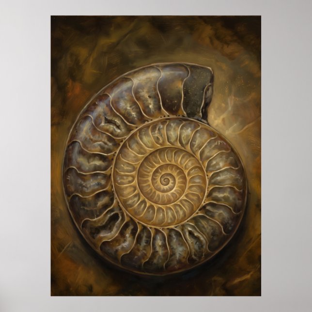 Poster Cartaz de Arte Espiritual da Espiral de Ammonite S (Frente)