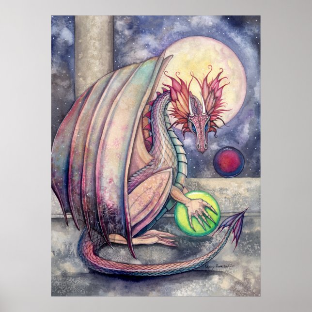 Póster Cartaz de Arte Fantasia Dragon's Perch (Frente)