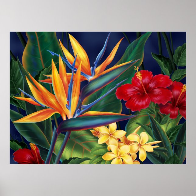Póster Cartaz de Arte Fina Paraíso Tropical (Frente)