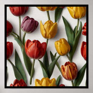 Poster Cartaz de Arte Floral Elegante na Parede