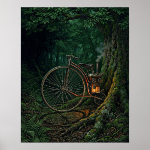 Poster Cartaz de Arte Floresta Steampunk