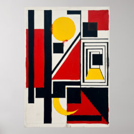 Poster Cartaz de Arte Geométrica Bauhaus | Construtivista
