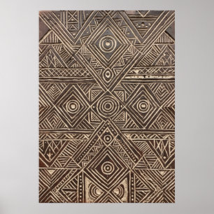 Poster Cartaz de Arte Geométrica de Escultura em Madeira