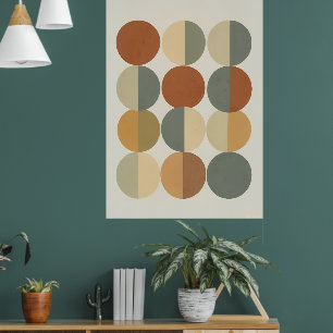 Poster Cartaz de Arte Geométrico de Círculos Moderno de M