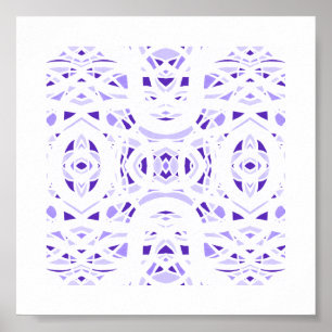 Poster Cartaz de Arte Gouache Abstrata Roxo Branco Firebr