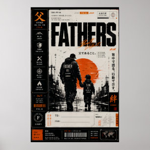 Poster Cartaz de Arte Legado Pai Filho Japonês