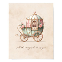Cartaz de Arte para Berçário Carruagem de Princesa
