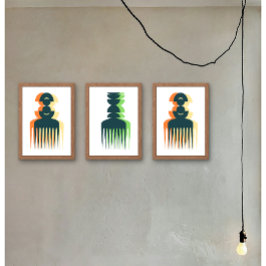 Póster Cartaz de Arte Pente Afro