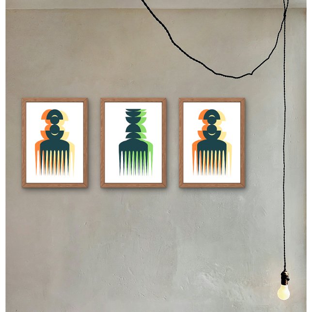 Póster Cartaz de Arte Pente Afro (Criador carregado)
