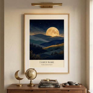 Poster Cartaz de Arte Personalizado de Paisagem ao Luar