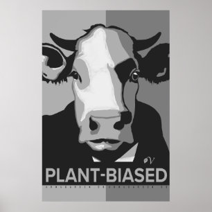 Poster Cartaz de Arte Pop de Vaca em Preto e Branco - Ten