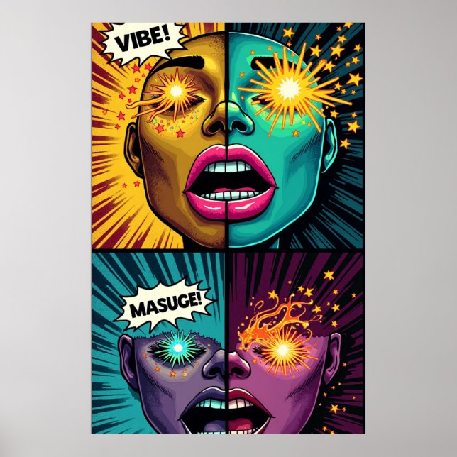 Poster Cartaz de Arte Pop Olhos Explodindo (Frente)