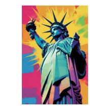 Cartaz de Arte Pop Vibrante da Estátua da Liberdad
