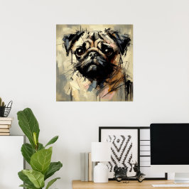 Poster Cartaz de Arte Pug