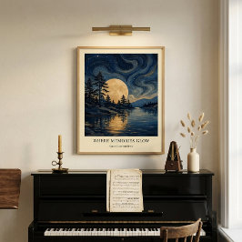 Poster Cartaz de Arte Reflexos Enluarados Personalizados