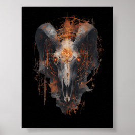Poster Cartaz de Arte Sombria Oculta de Carneiro Steampun