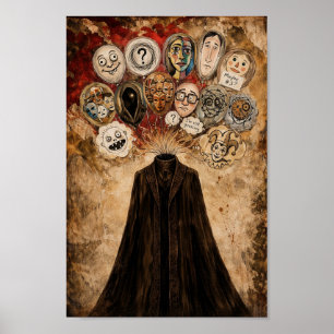 Poster Cartaz de Arte Sombria Surrealista Estou Lentamen