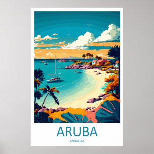 Poster Cartaz de Aruba Parque de Esqui Viagem Nacional Vi