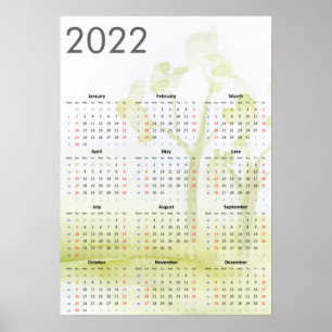 Poster Cartaz de árvores em aquarela 2022