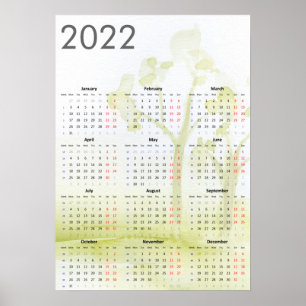 Poster Cartaz de árvores em aquarela 2022