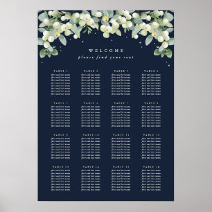 Poster Cartaz de assento de casamento 20x28" 16 mesas de