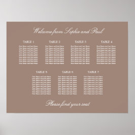 Poster Cartaz de Assento de Casamento da Mesa Taupe 7