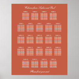 Poster Cartaz de Assento de Casamento da Mesa Terracotta 