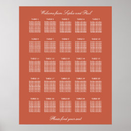 Poster Cartaz de Assento de Casamento da Mesa Terracotta 