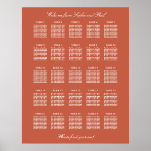 Poster Cartaz de Assento de Casamento da Mesa Terracotta