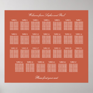 Poster Cartaz de Assento de Casamento da Mesa Terracotta